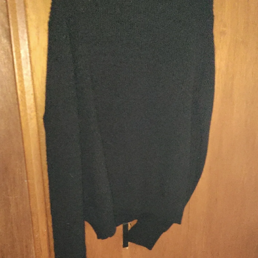 Black Long Sleeve Cardigan With Rhinestone Hearts - Picture 8 of 9